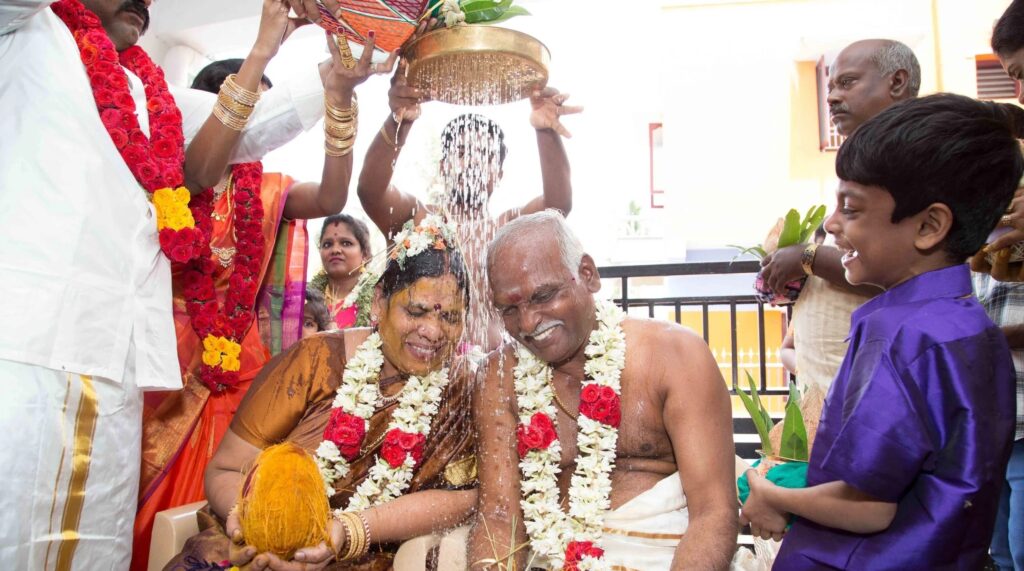 Shashtyabdha Poorthi ceremonies made memorable with rituals and food sashtiapthapoorthi+photographer chennai