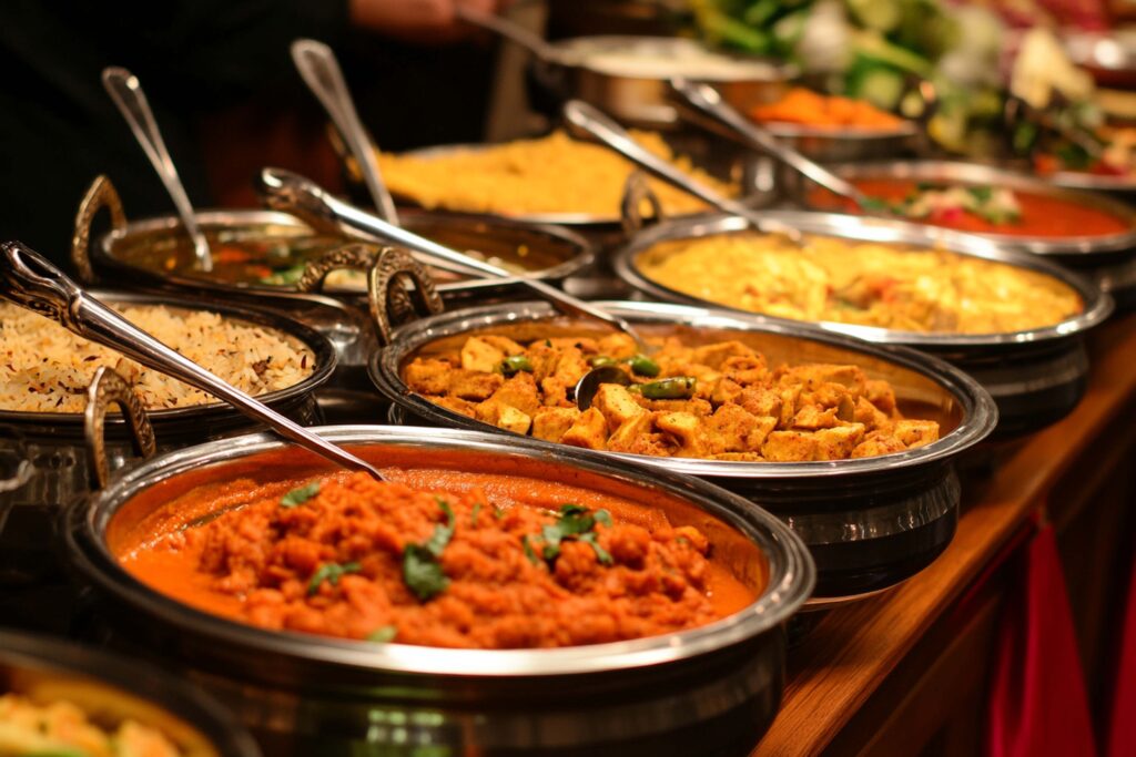 delicious indian food wedding buffet featuring a variety of dishes for a memorable celebration