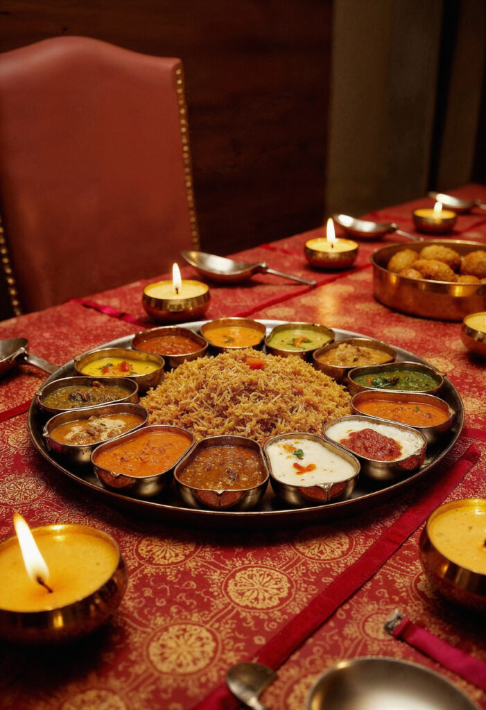 traditional indian thali feast