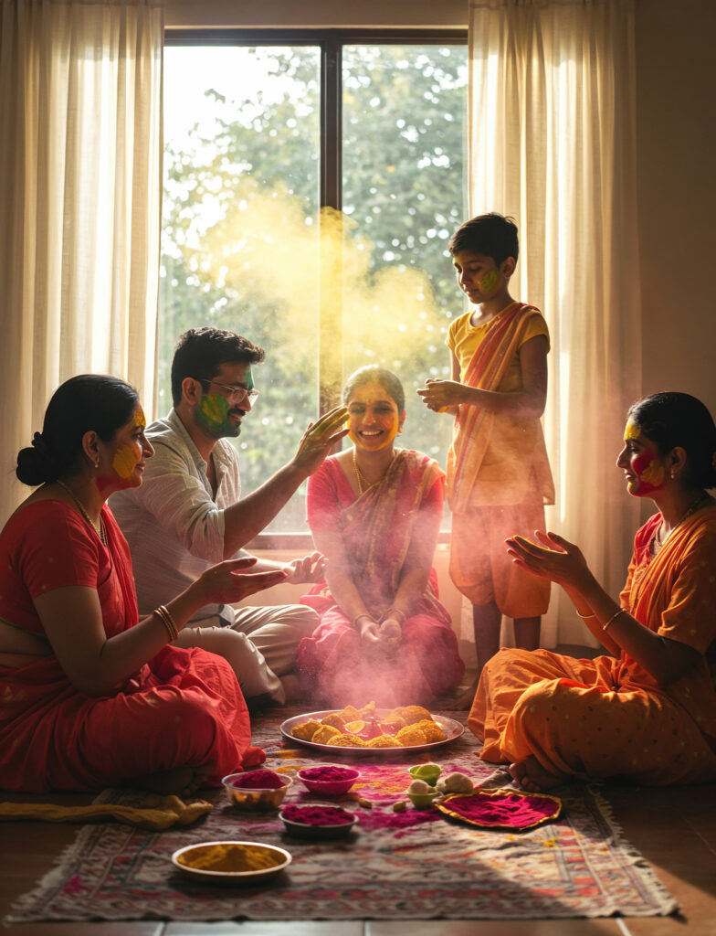 What Families Appreciate Most After a Traditional Event Is Over family celebrating holi celebration