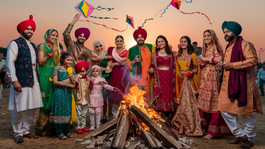 Making Traditional Events Enjoyable for Everyone family poses photo with fire flag